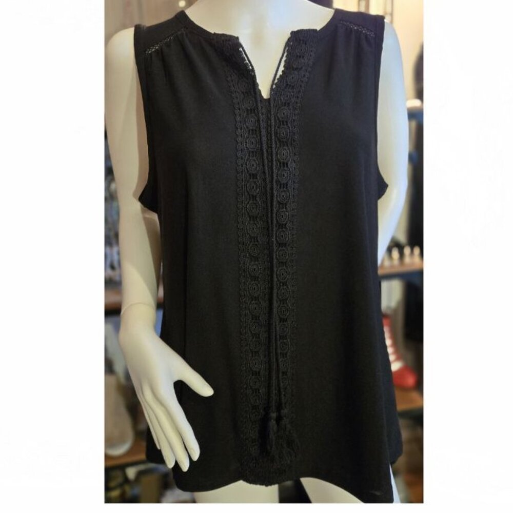 BLack Bohemian sleeveless Blouse Large-XLarge